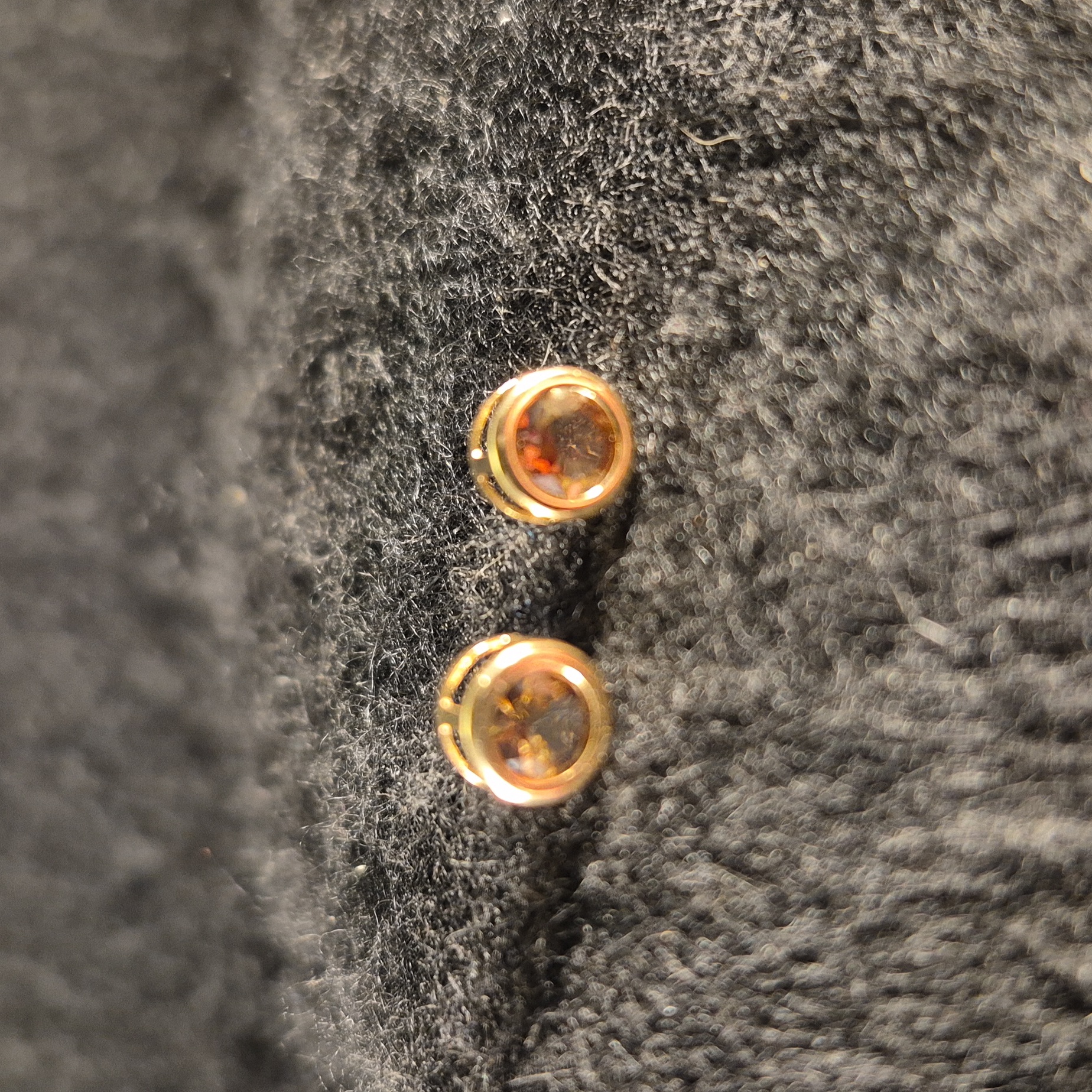 9 Ct Faceted Brazilian Andalusite 5 Mm Round 14kt Gold Earrings 9 Ct Faceted Brazilian Andalusite 5 Mm Round 14kt Gold Earrings
